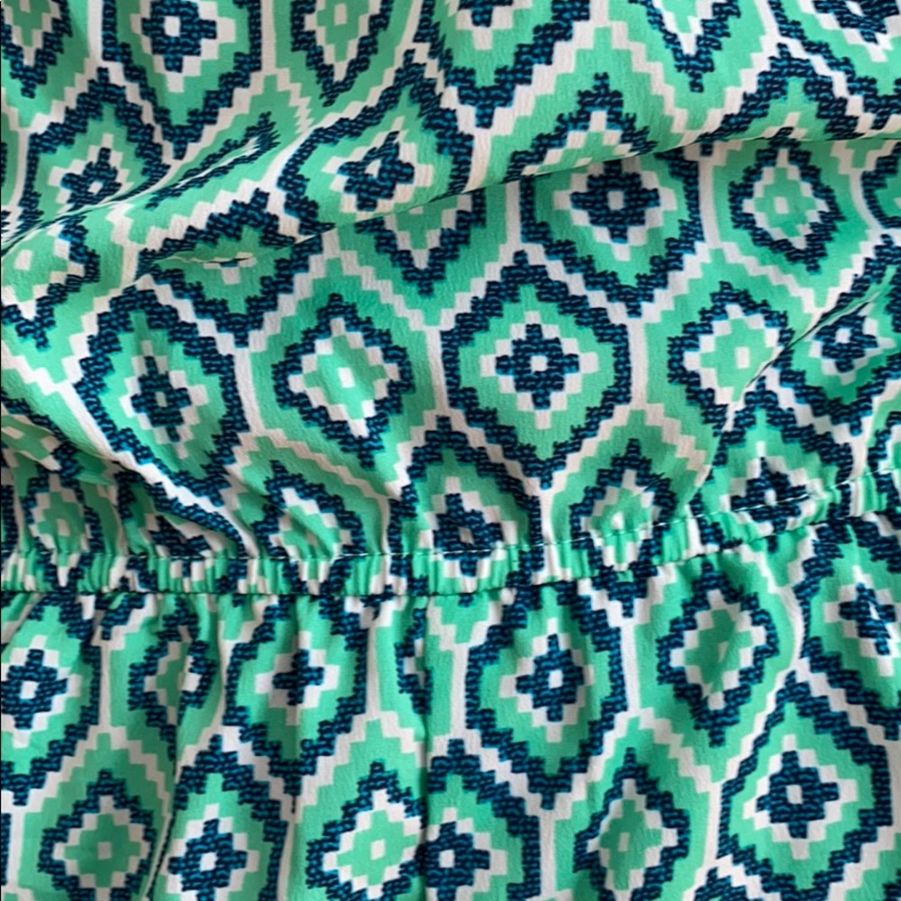 Best Society Romper / Geometric / Green & Blue XS - Picture 6 of 8